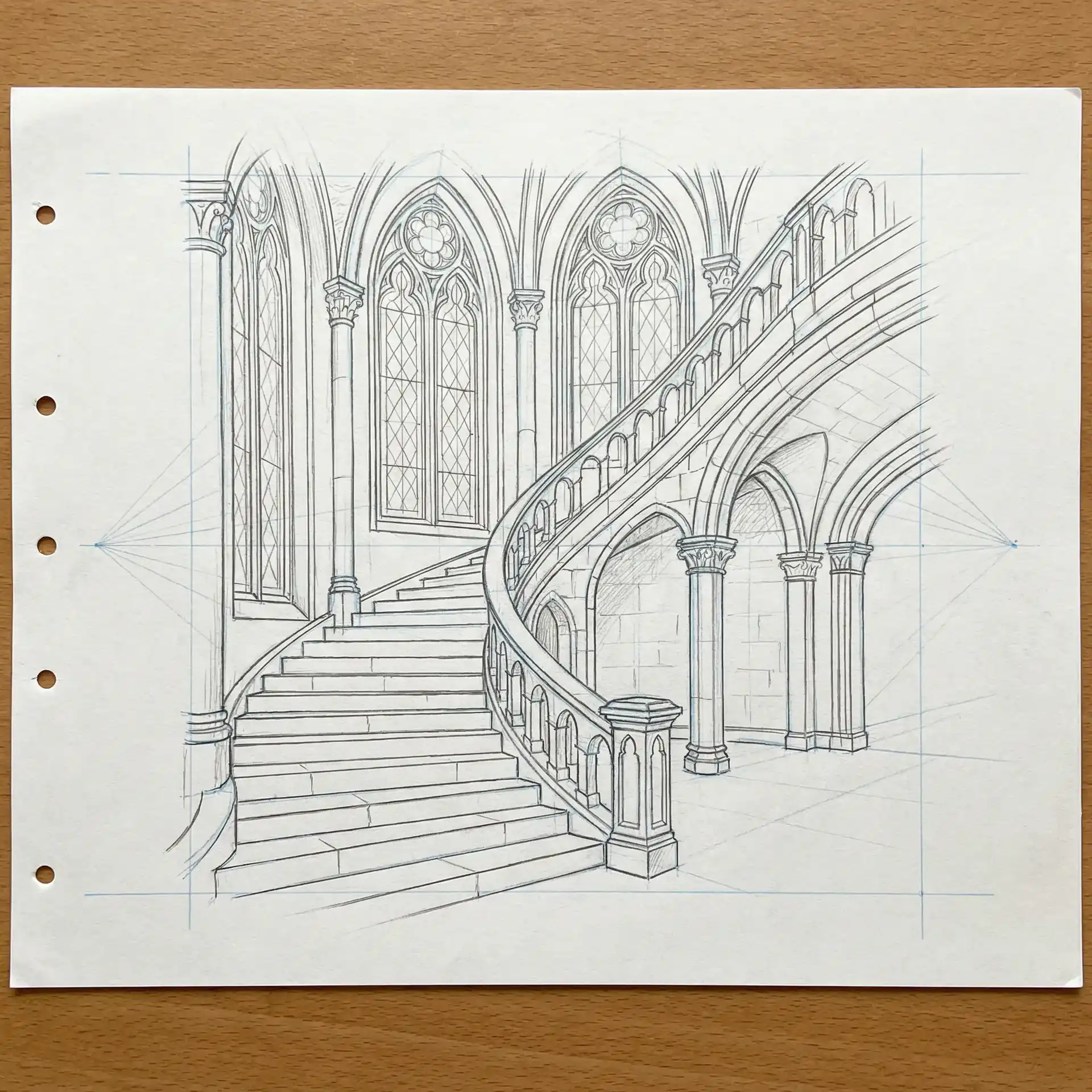 场景原画 - 城堡内部透视 里番 背景美术